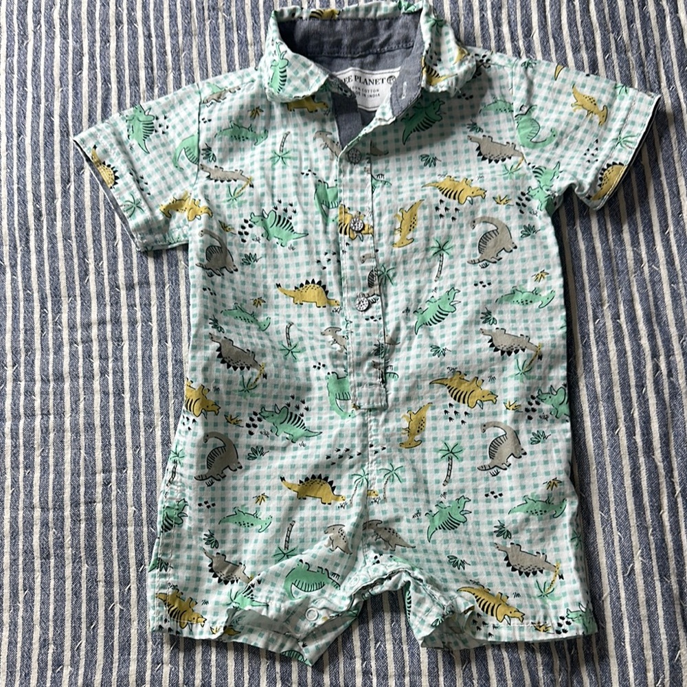 Dinosaur Print Baby Romper